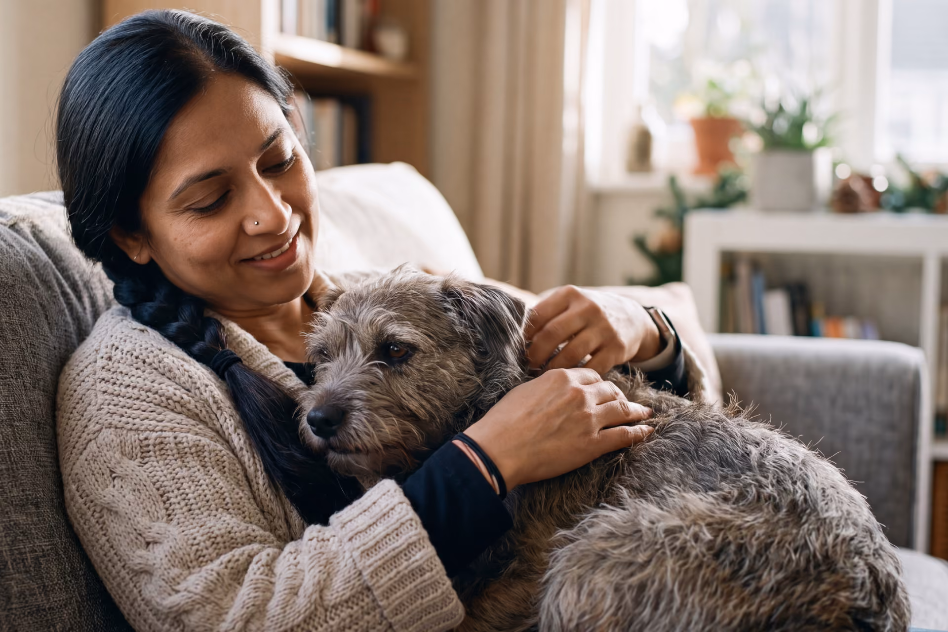 Barınaktan sahiplenilen köpek yeni ailesiyle – Skoru Eşitle projesi